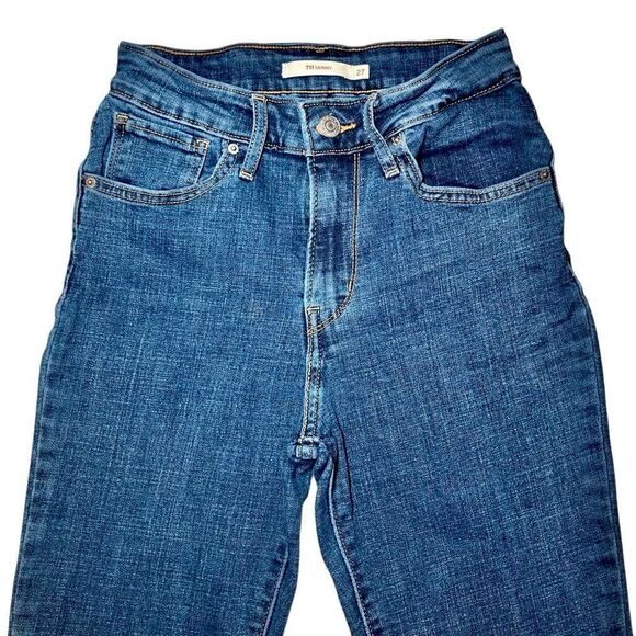 Levi’s 711 Skinny Jeans in Blue Wash Women’s 25 - Picture 3 of 9
